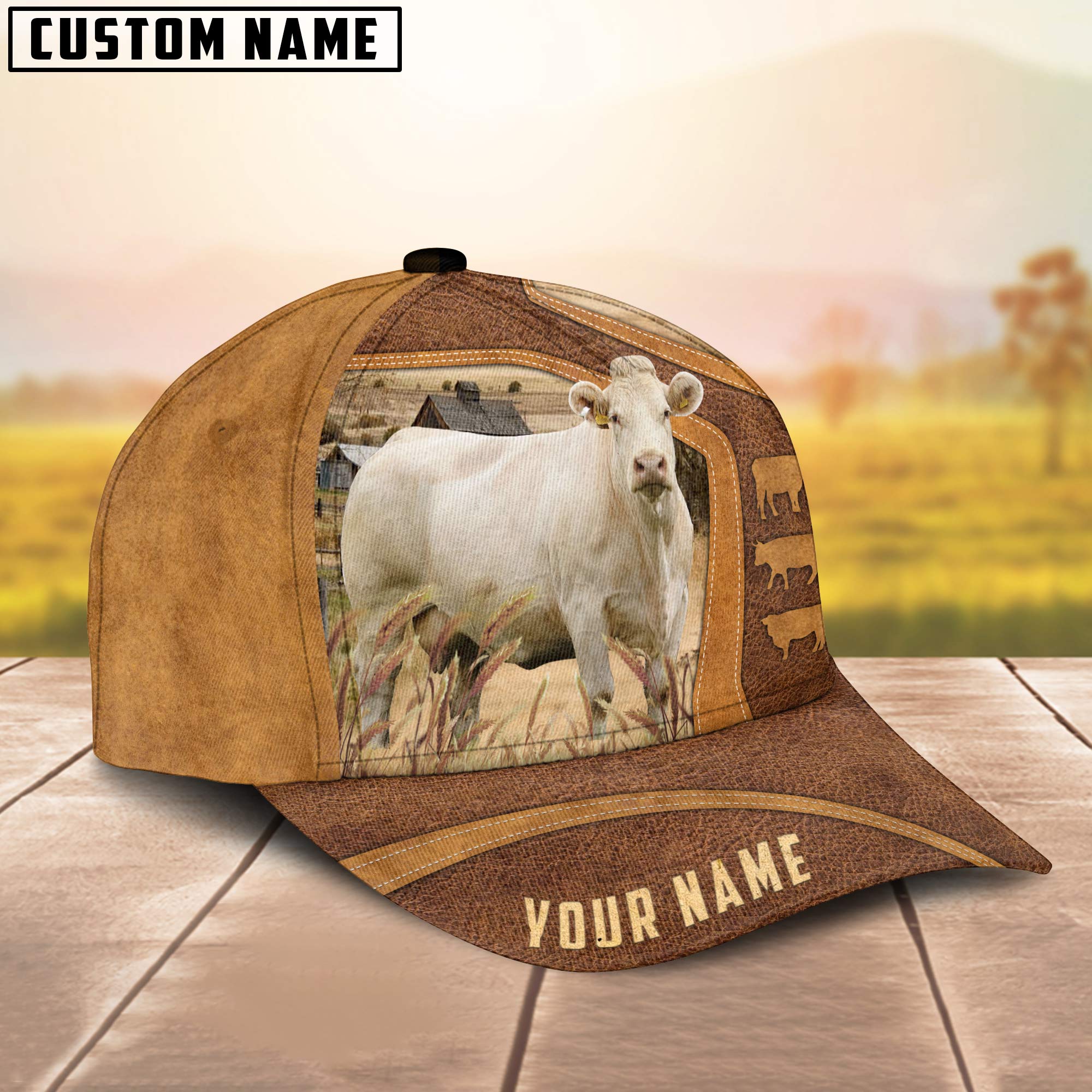 Charolais On The Farm Custom Name Cap