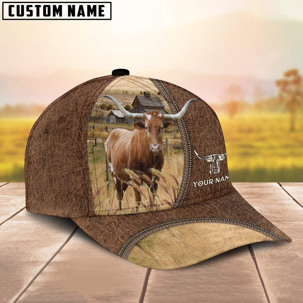 Texas Longhorn Farming Personalized Name Cap