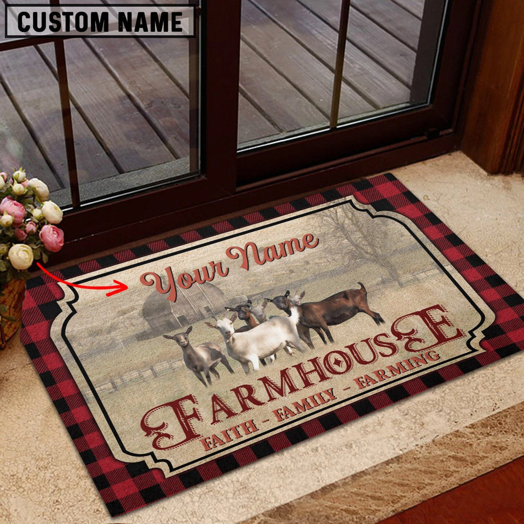 Goat Faith Family Farming Custom Name Doormat