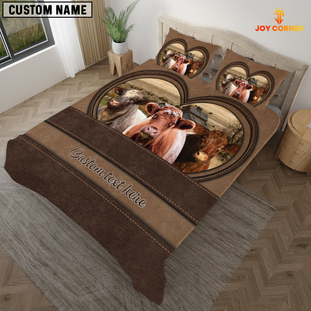 Shorthorn In Heart Custom Name Bedding Set