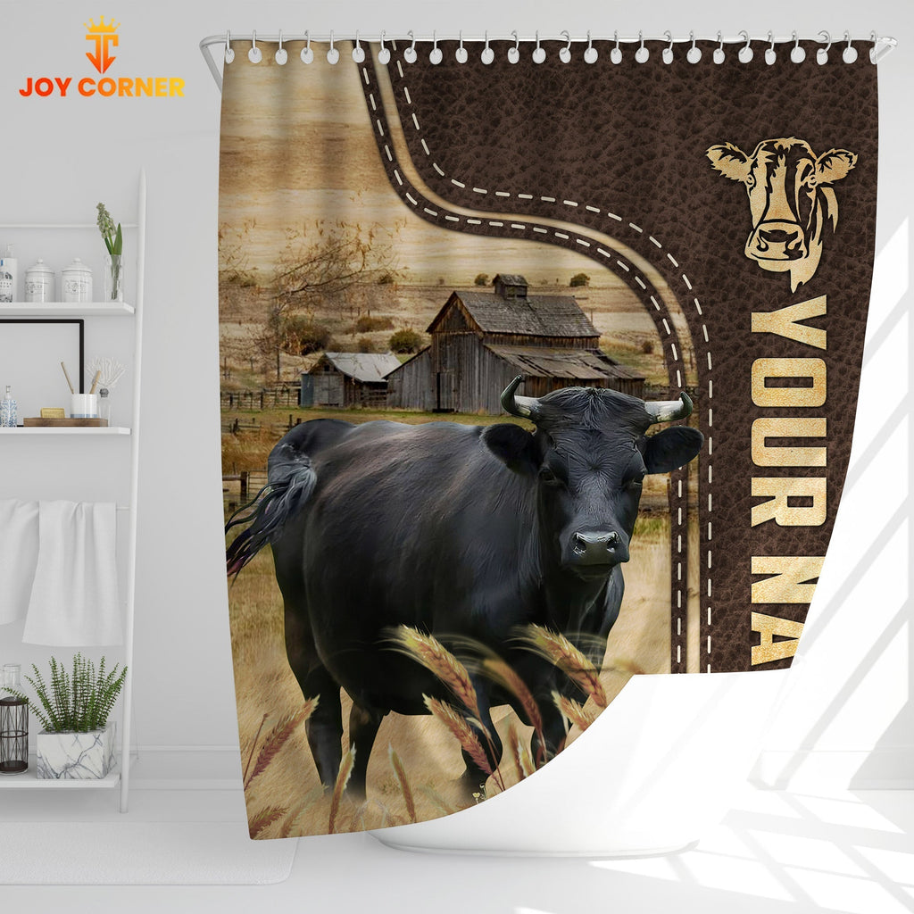 Dexter Leather Pattern Custom Name Shower Curtain