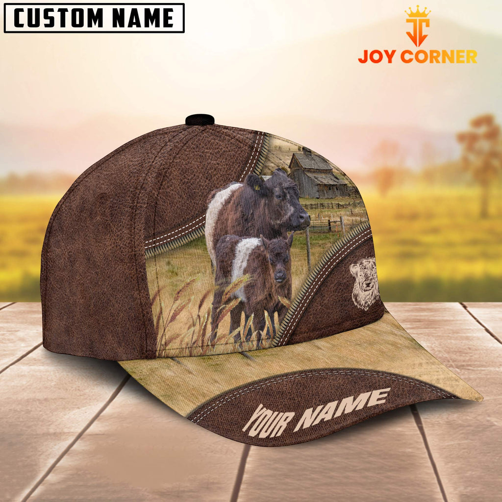 Belted Galloway On The Farm Customized Name 3D Brown Cap
