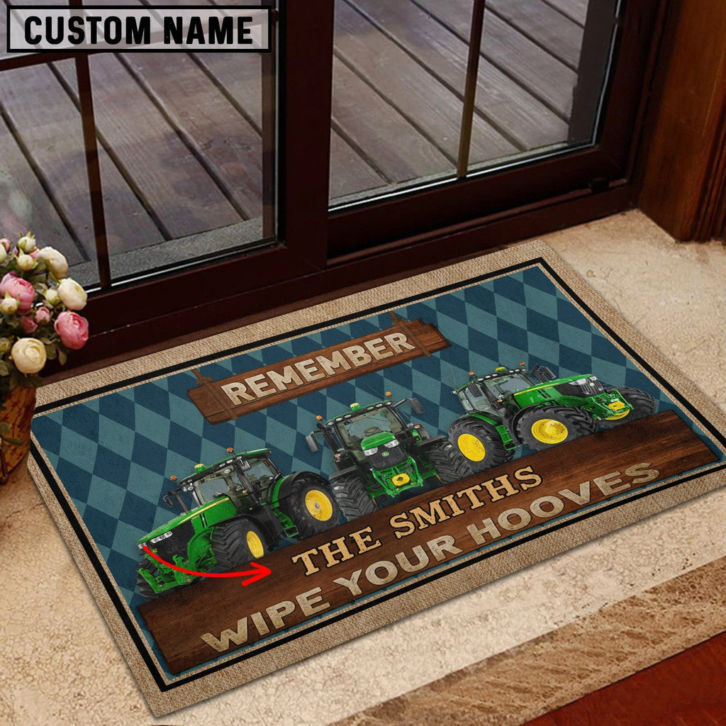 Tractor Wipe Your Hooves Custom Name Doormat