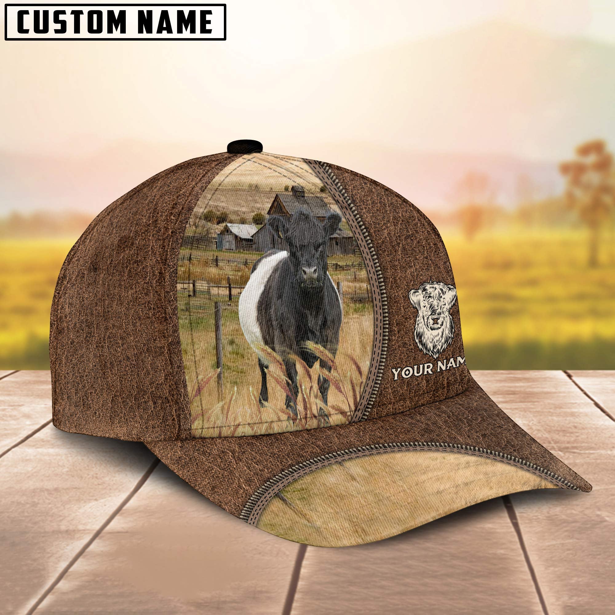 Belted Galloway Farming Personalized Name Cap