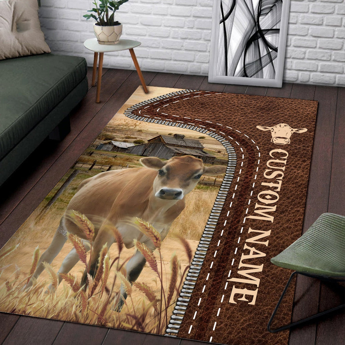 Jersey Farming Personalized Name 3D Rug