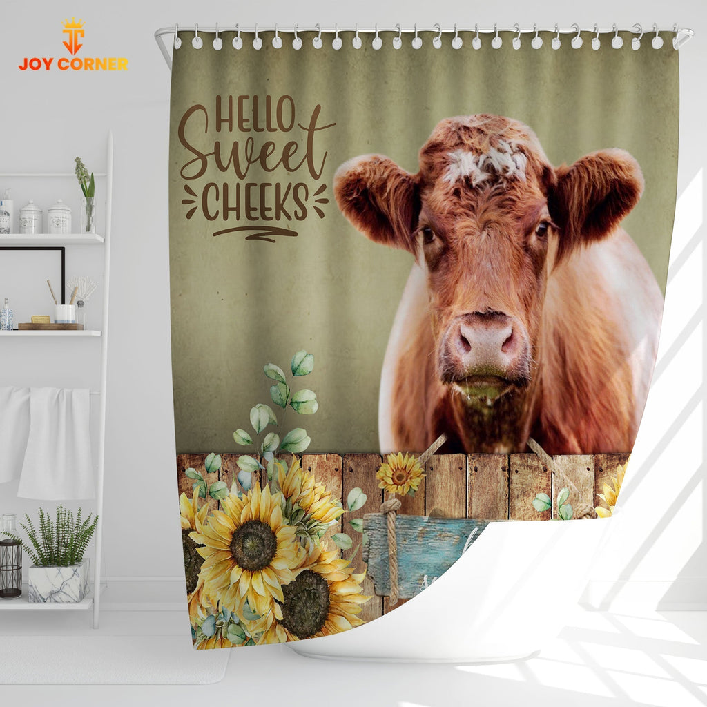 Shorthorn Hello Sweet Cheeks 3D Shower Curtain