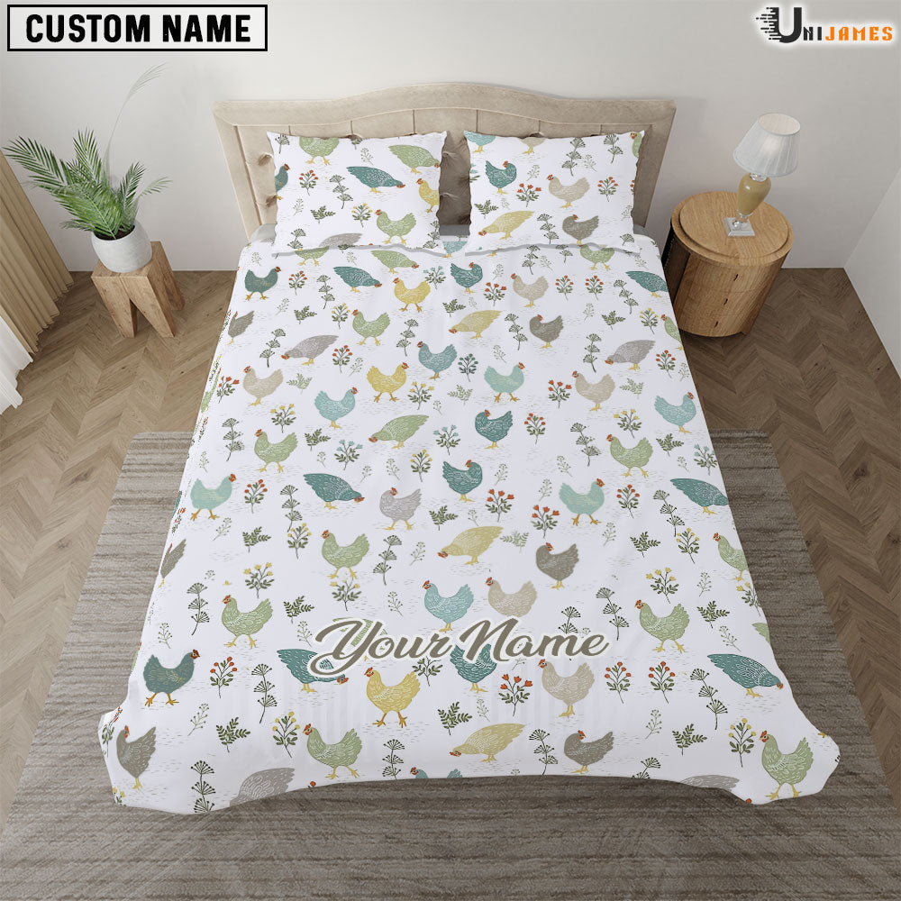 Chicken Light Pattern Custom Name Bedding Set