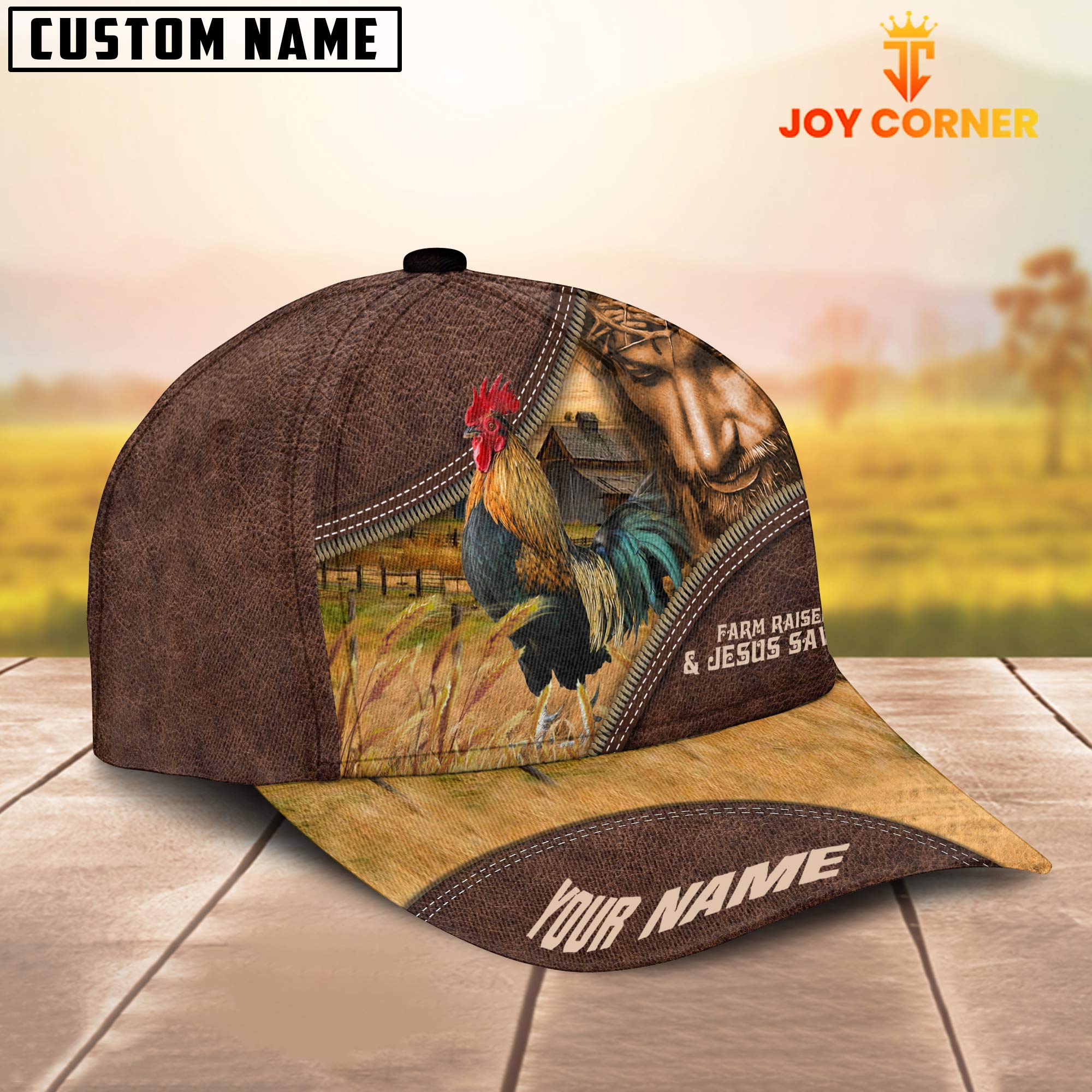 Chicken Farm & Jesus Customized Name Cap
