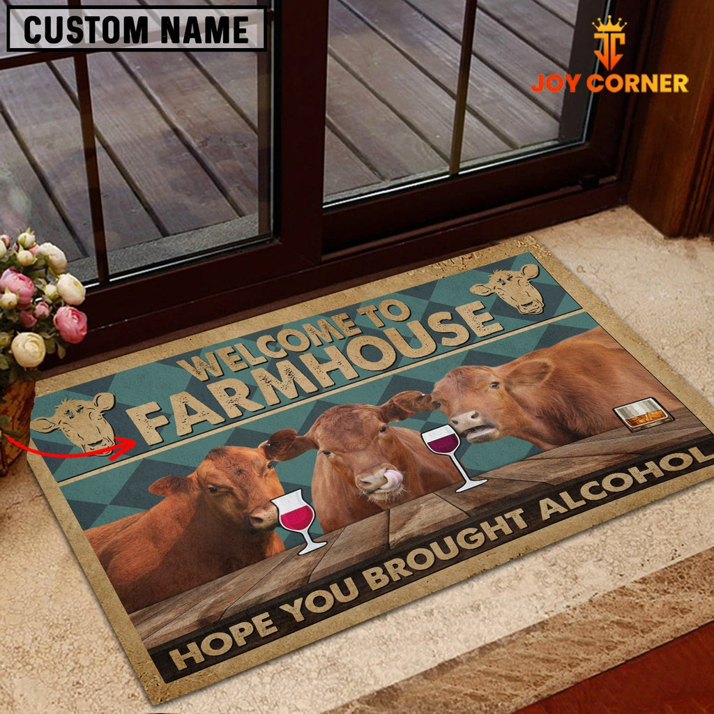 Red Angus Hope You Bought Alcohol Custom Name Doormat