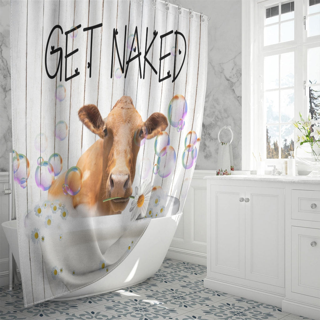 Beefmaster Get Naked Daisy Shower Curtain
