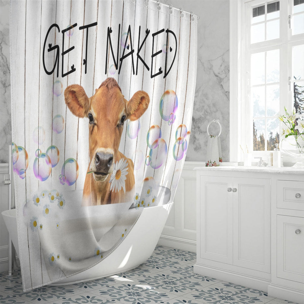 Jersey Get Naked Daisy Shower Curtain