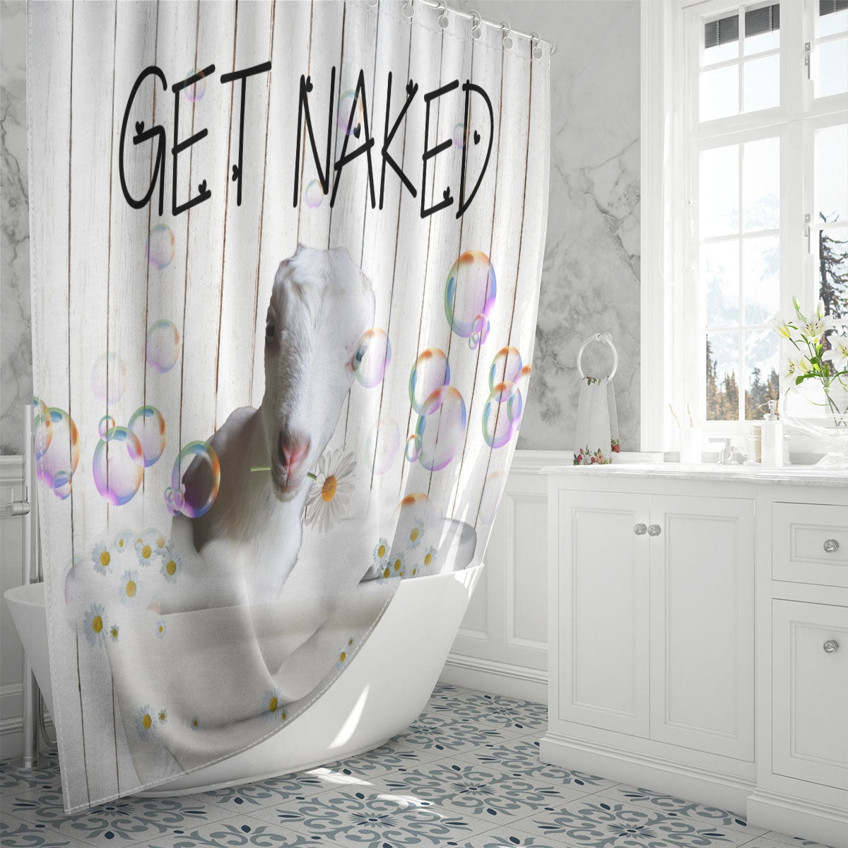 La Mancha Get Naked Daisy Shower Curtain