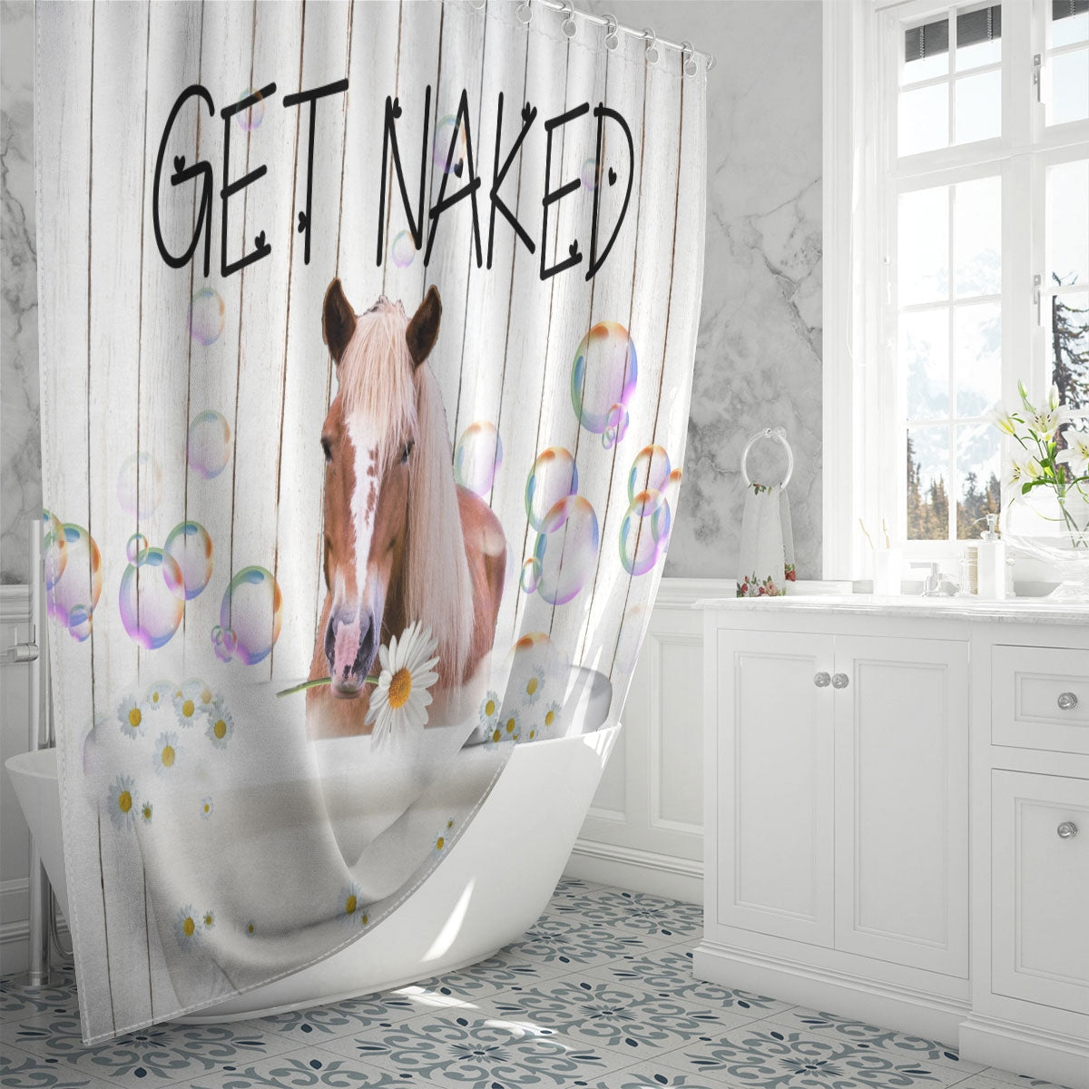 Morgan Get Naked Daisy Shower Curtain
