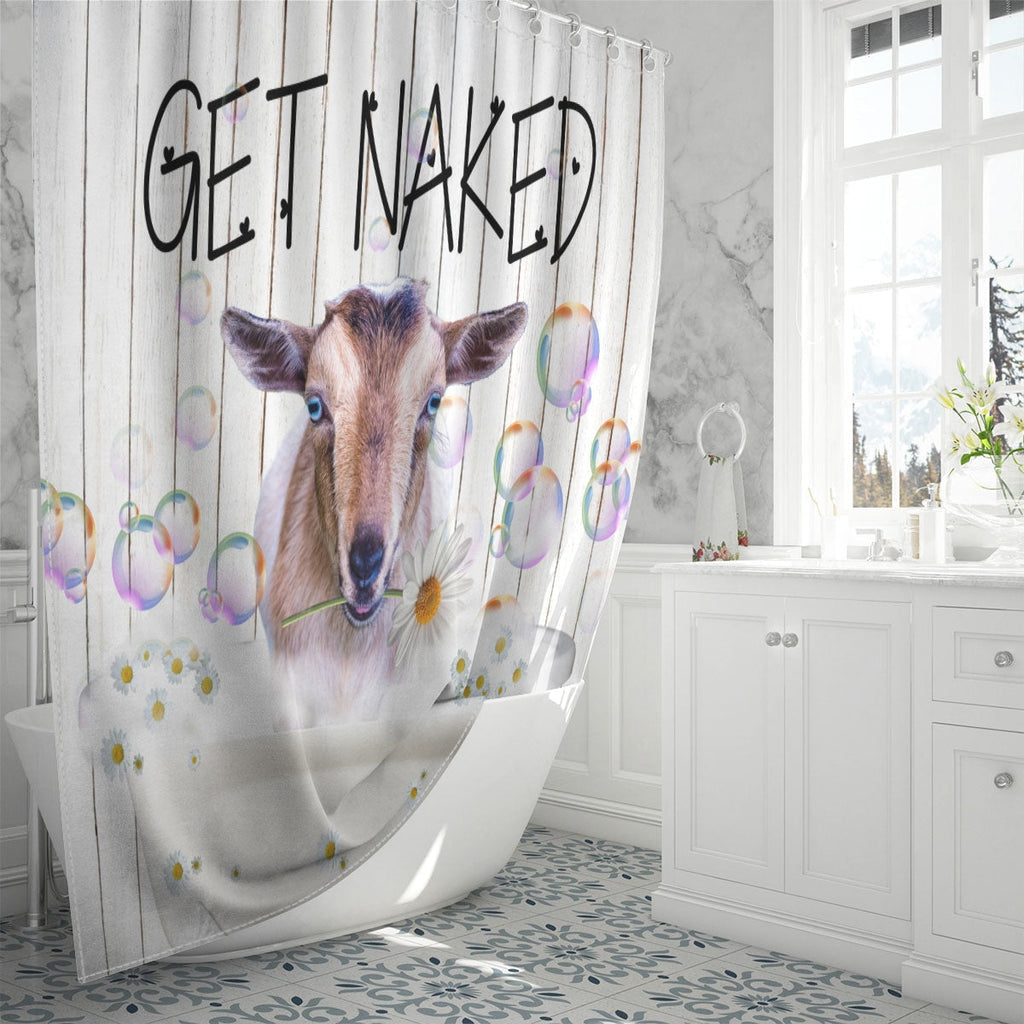 Nigerian Dwarf Get Naked Daisy Shower Curtain
