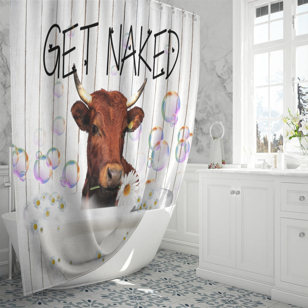 Shorthorn Get Naked Daisy Shower Curtain