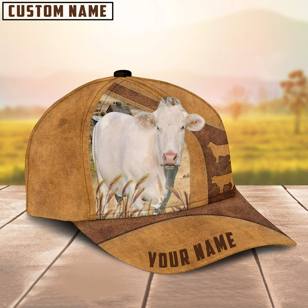 Custom Name Charolais Cattle Cap