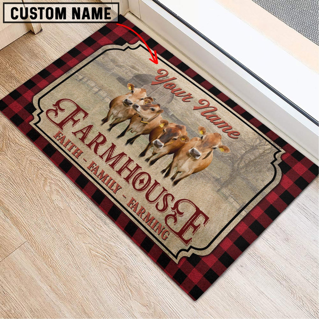 Jersey Faith Family Farming Custom Name Doormat