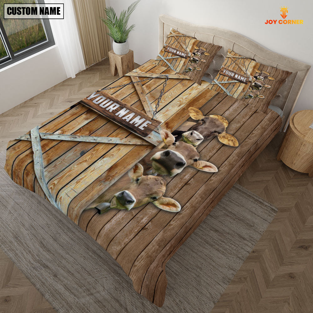 Happy Farm Brown Swiss Wooden Door Bedding Set