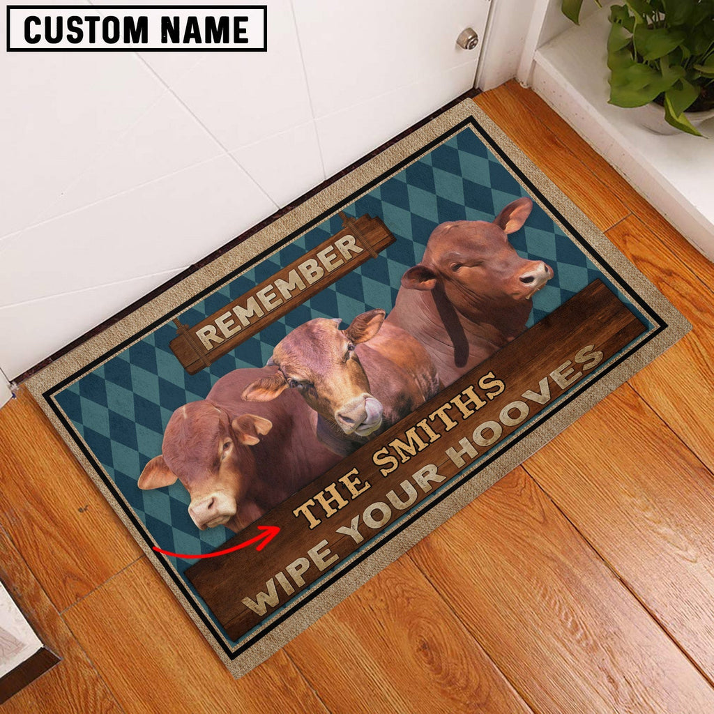 Beefmaster Wipe Your Hooves Custom Name Doormat