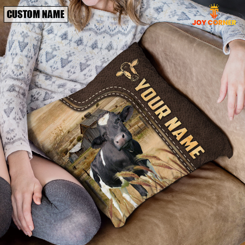 Holstein Custom Name Leather Pattern Pillow Case