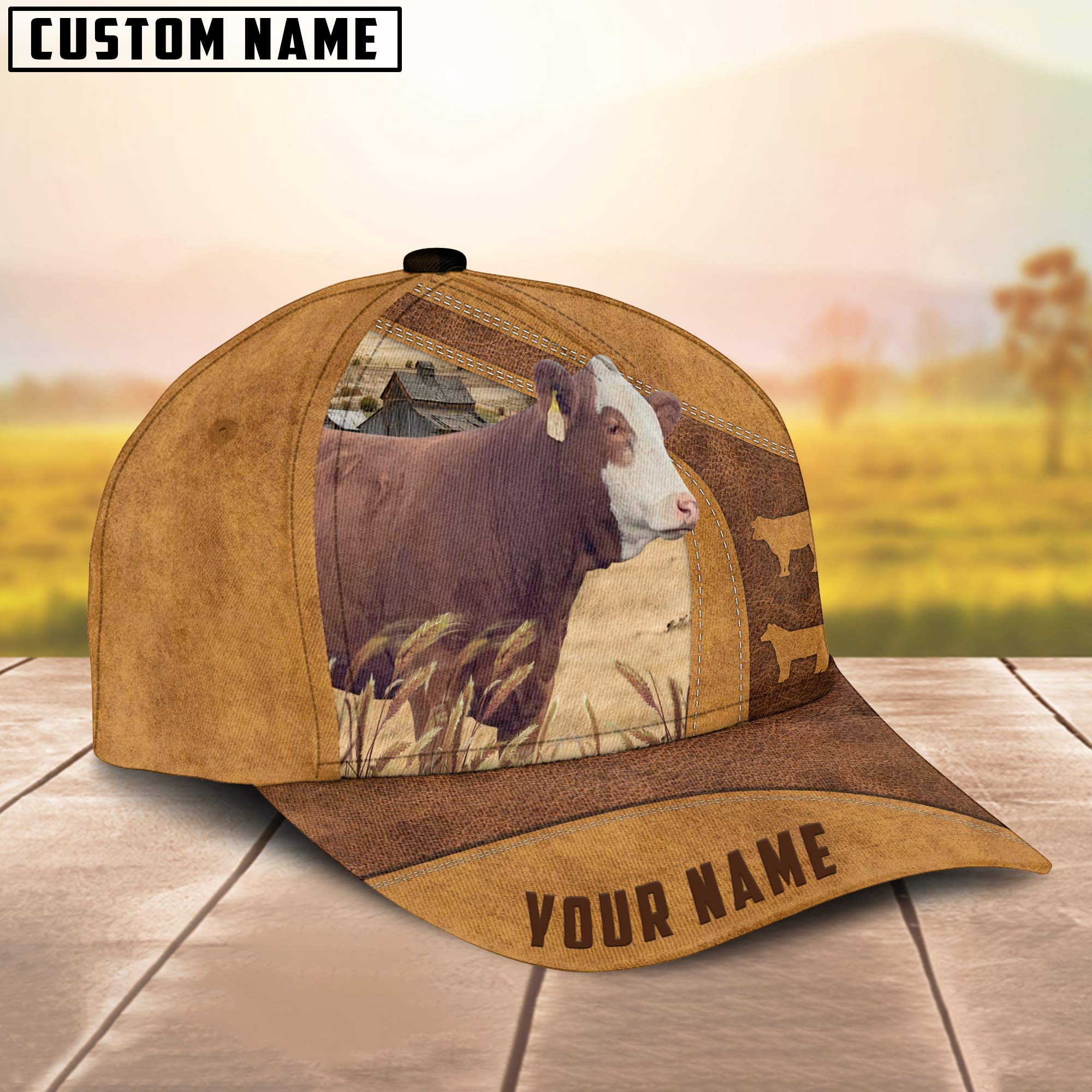 Simmental On The Farm Custom Name Retro Cap