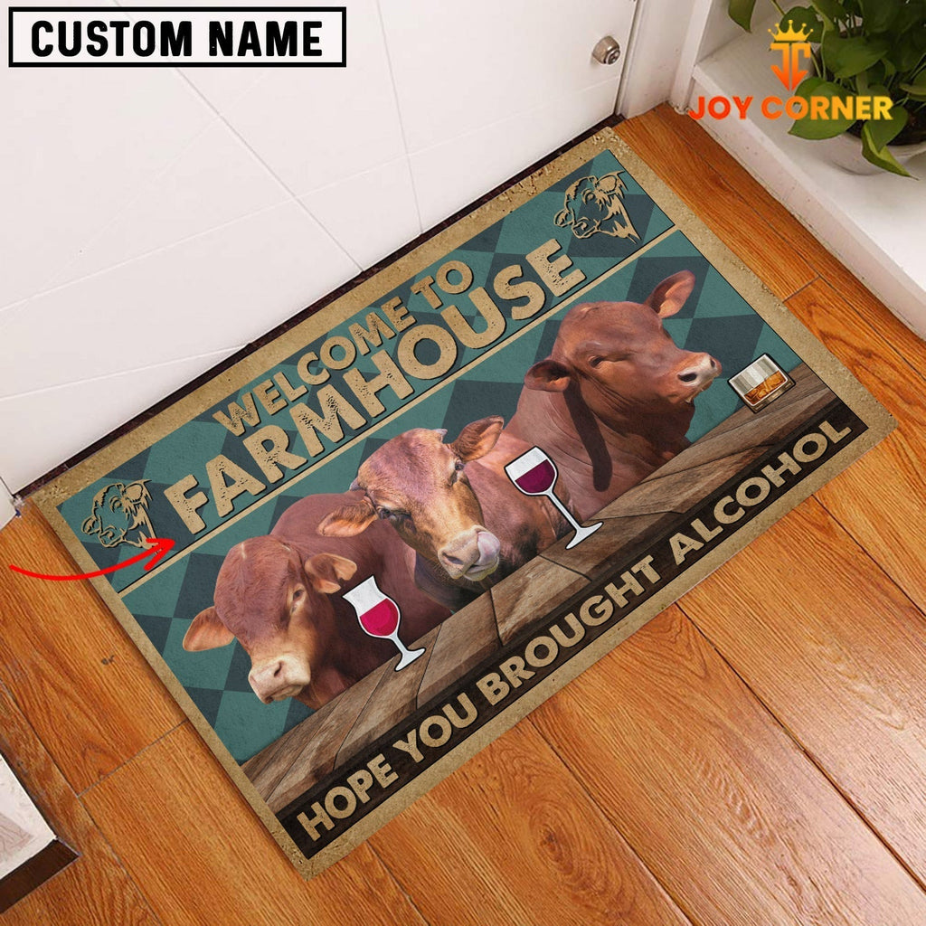 Beefmaster Hope You Bought Alcohol Custom Name Doormat