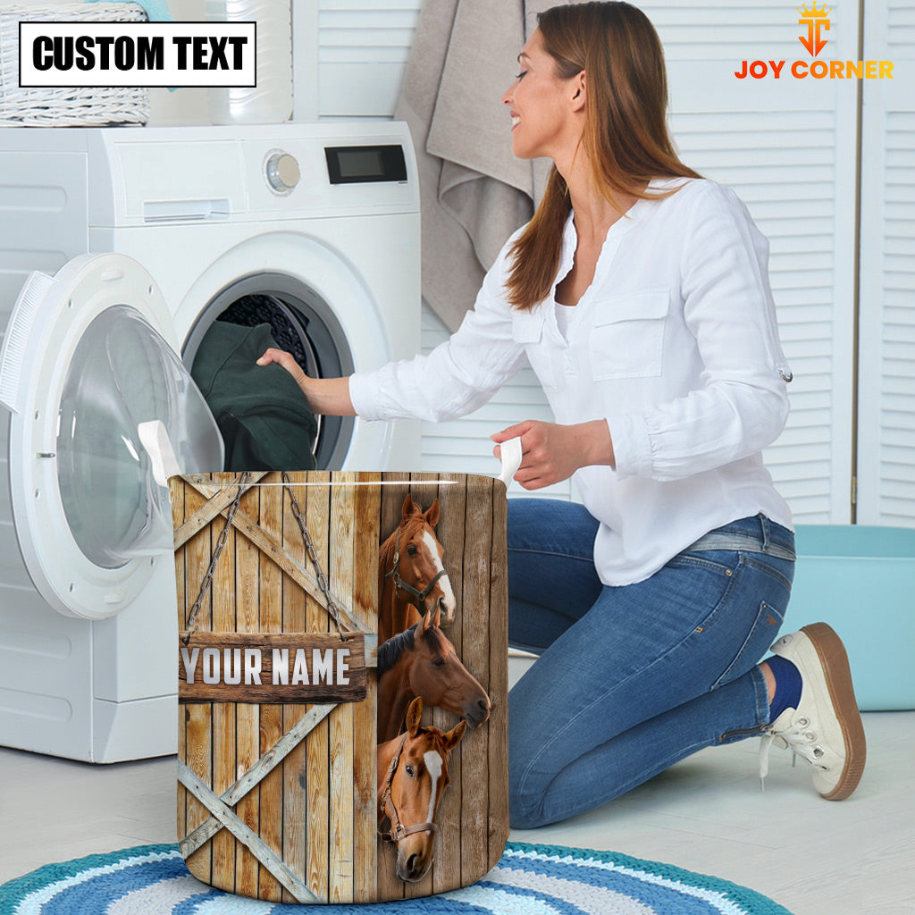 Horse Barn Custom Name Laundry Basket