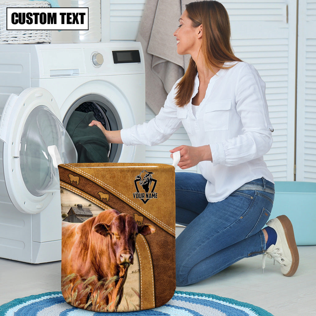 Santa Gertrudis Cattle Brown Custom Name Basket