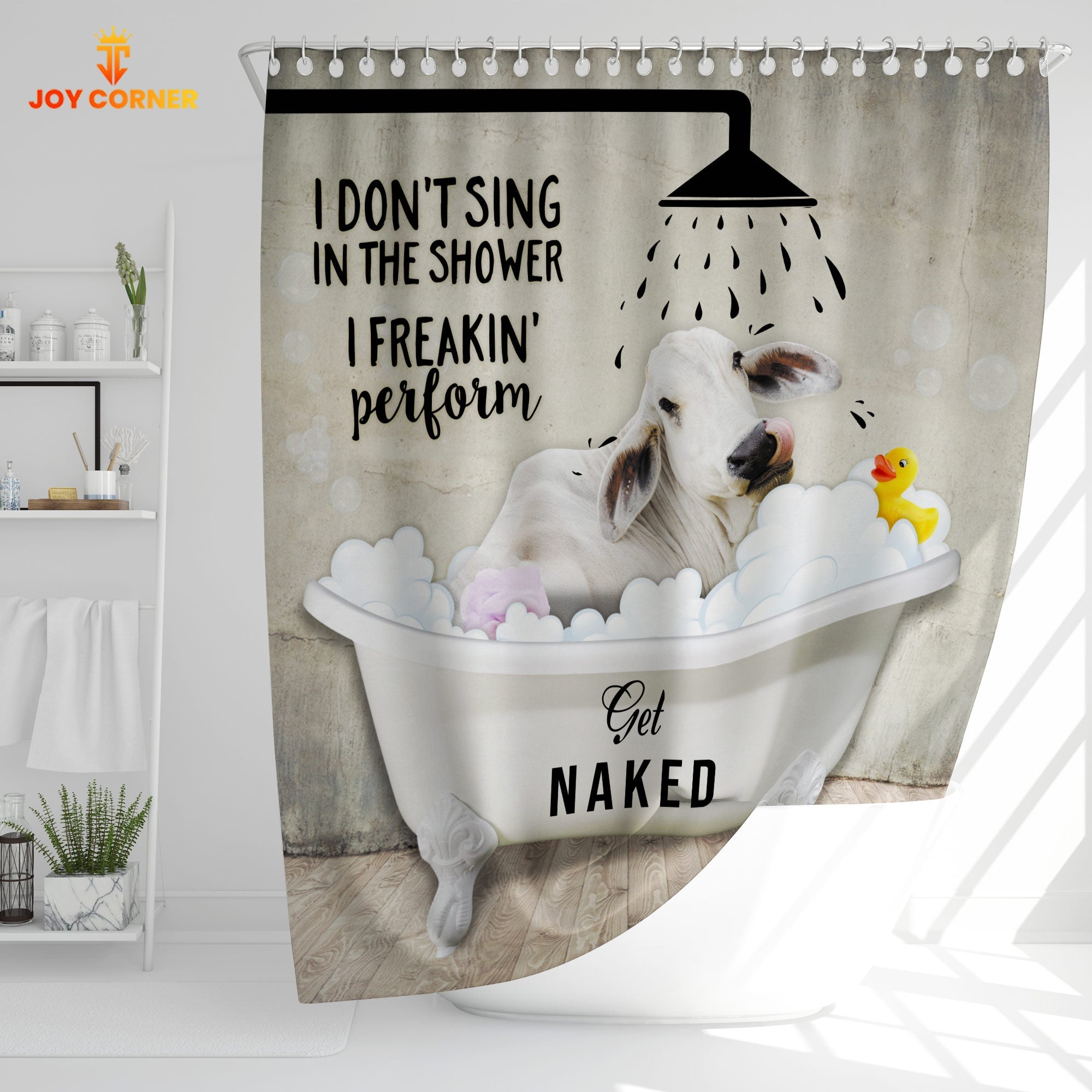 Brahman Cattle I Don't Sing In The Shower 3D Shower Curtain