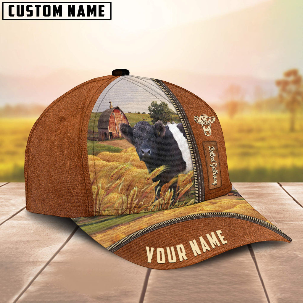 Personalized Name Belted Galloway Barn Farm Cap