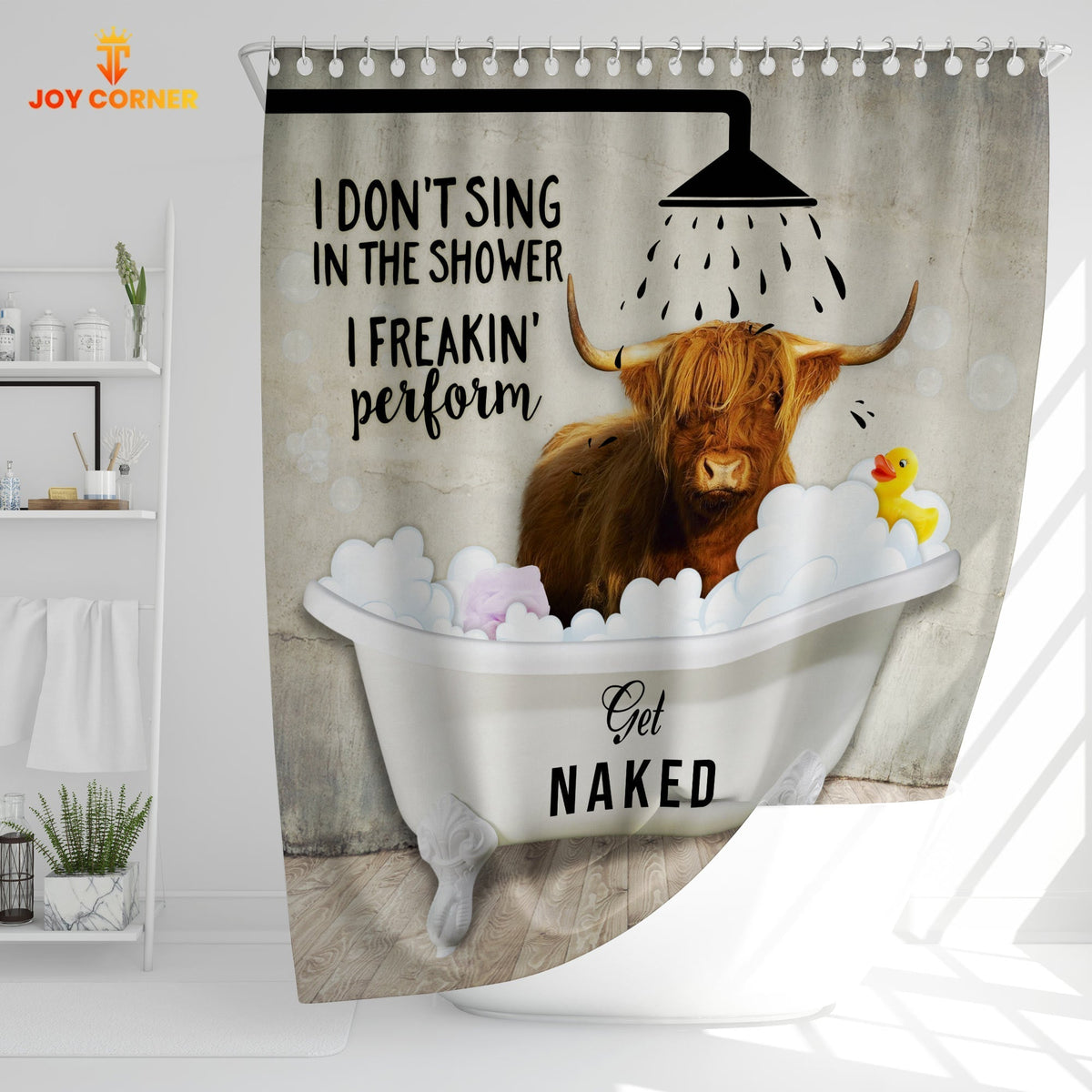 Highland Cattle I Don't Sing In The Shower 3D Shower Curtain