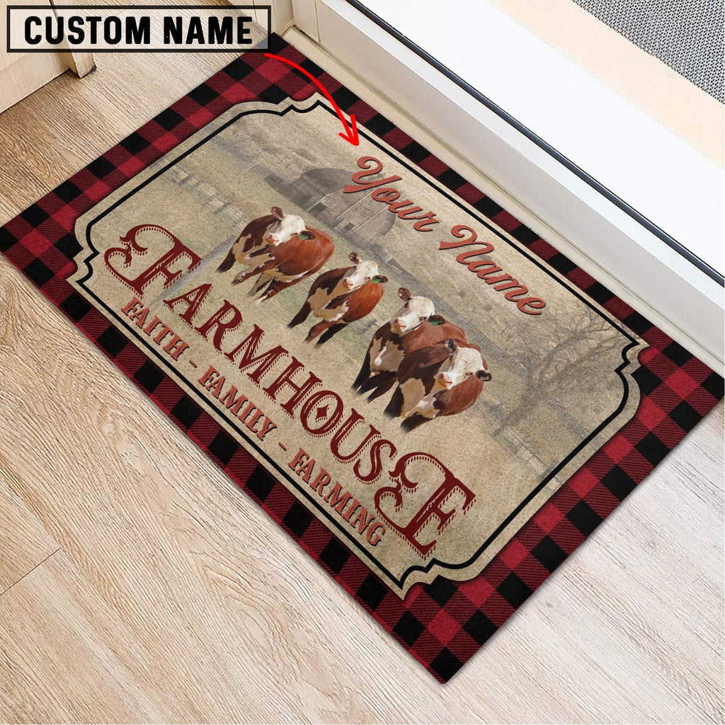 Hereford Faith Family Farming Custom Name Doormat