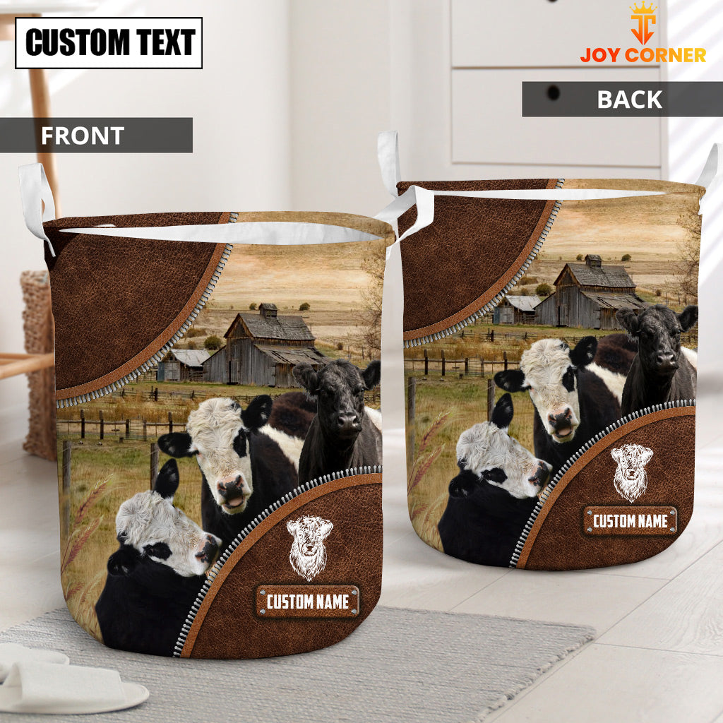 Belted Galloway Custom Name Laundry Basket