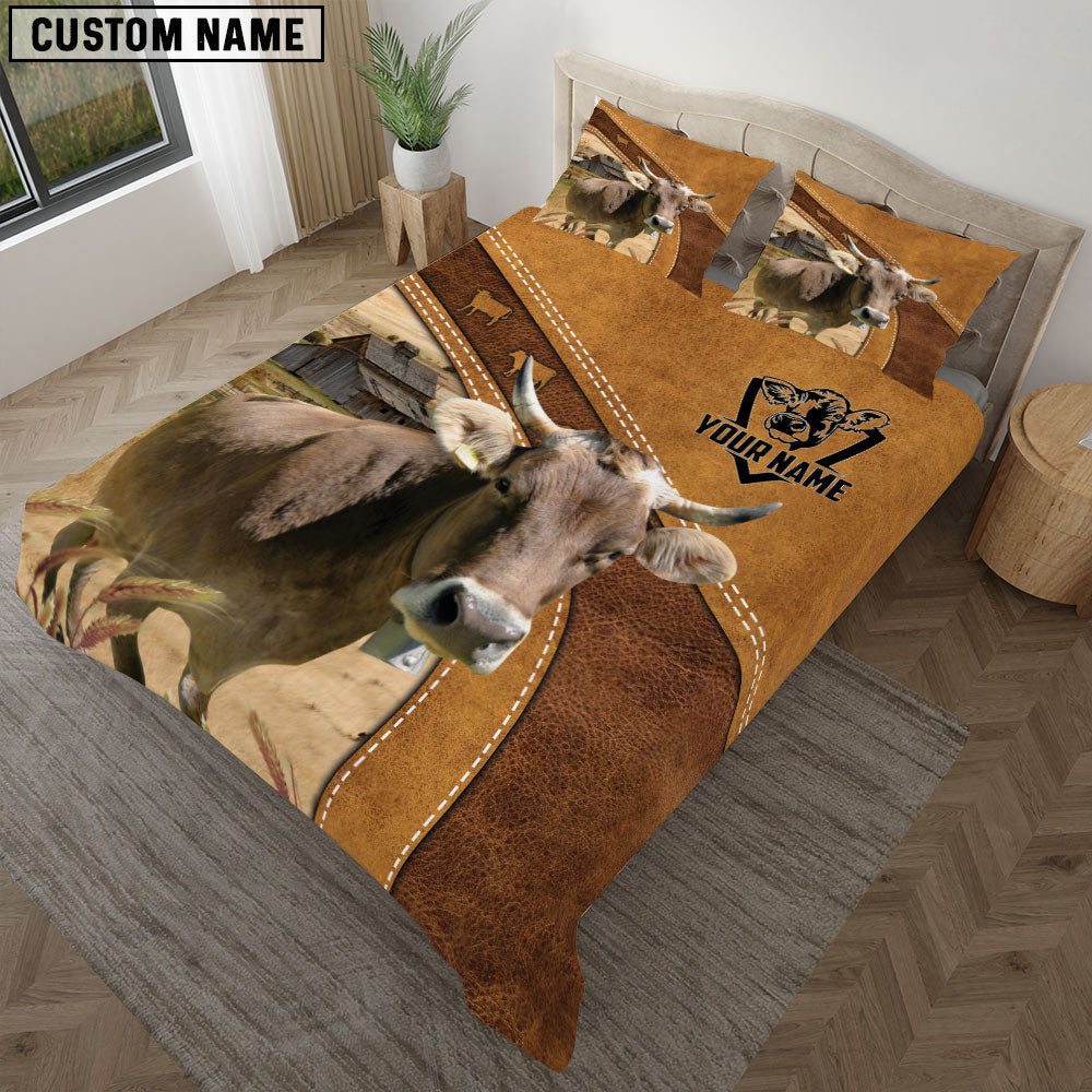 Custom Name Brown Swiss Bedding set