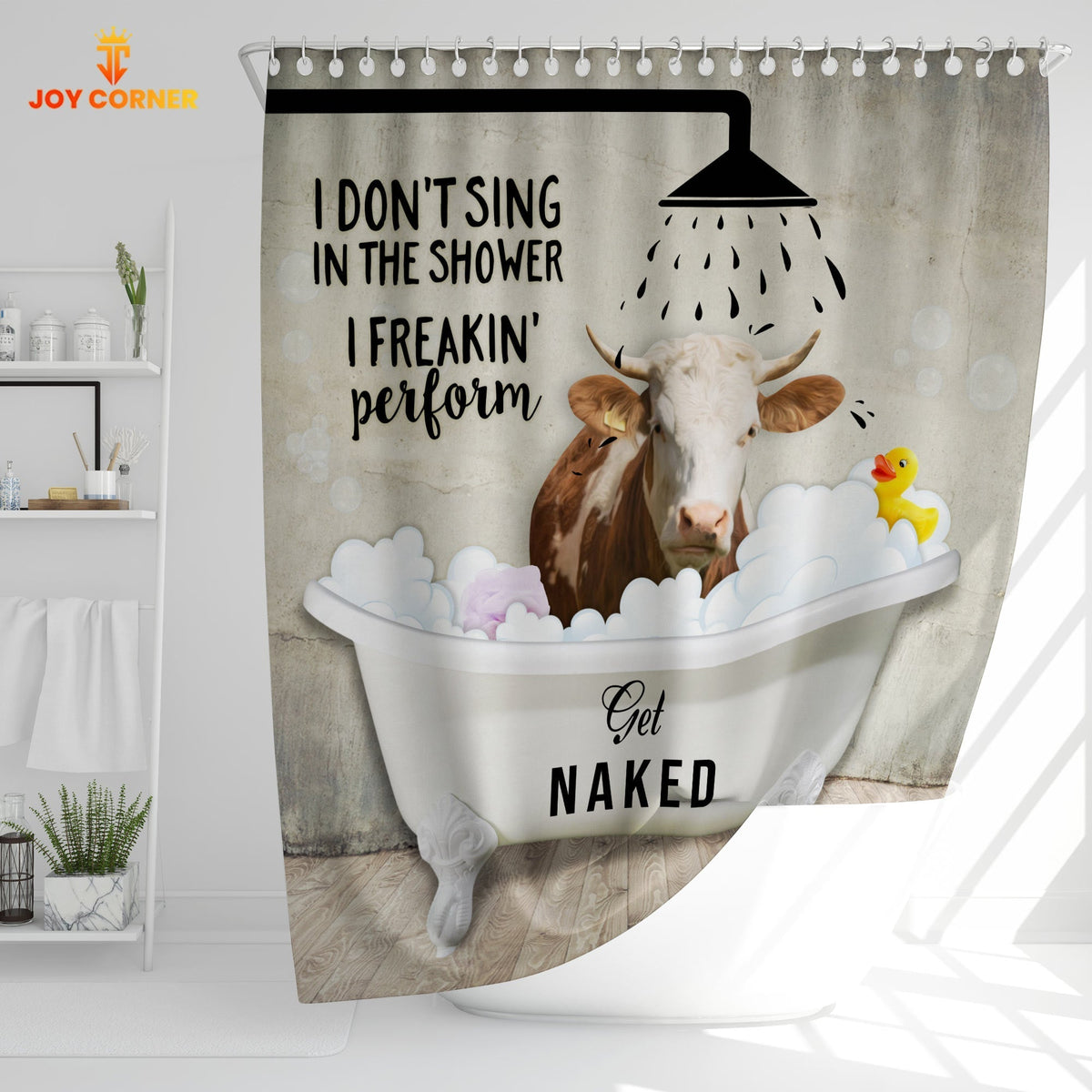 Simmental I Don't Sing In The Shower 3D Shower Curtain