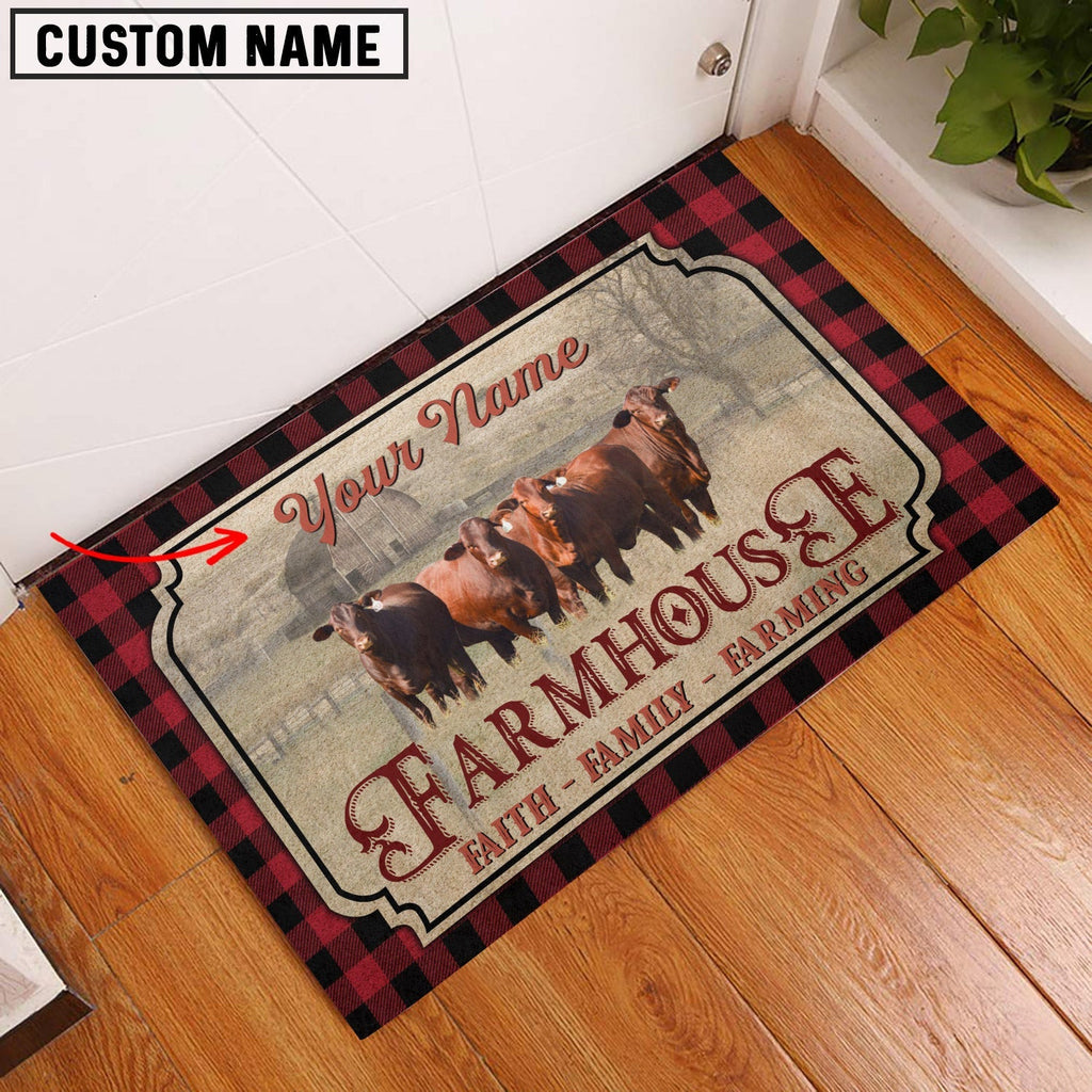Santa Gertrudis Faith Family Farming Custom Name Doormat