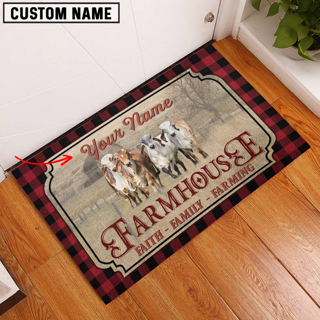 GYR Faith Family Farming Custom Name Doormat