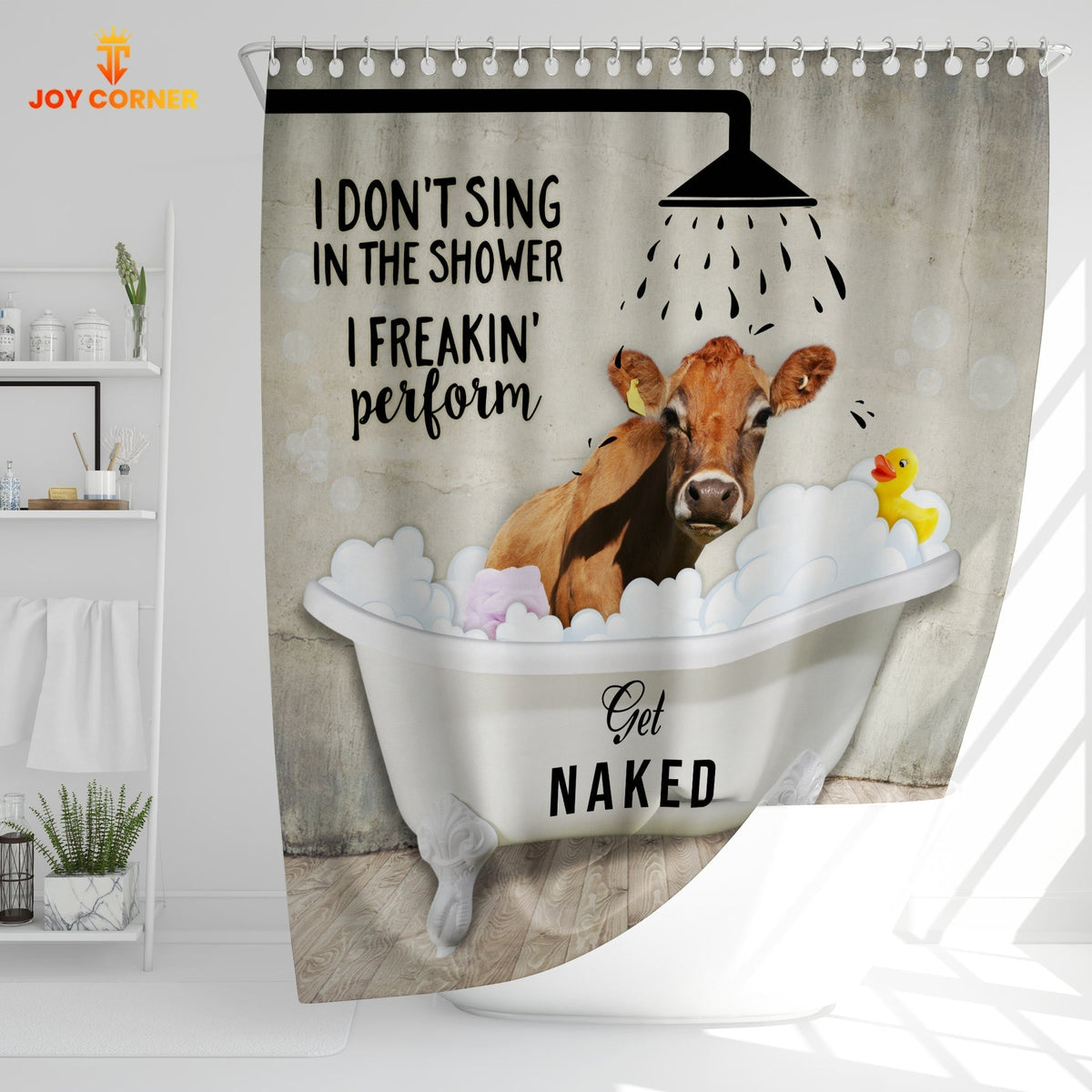 Jersey I Don't Sing In The Shower 3D Shower Curtain