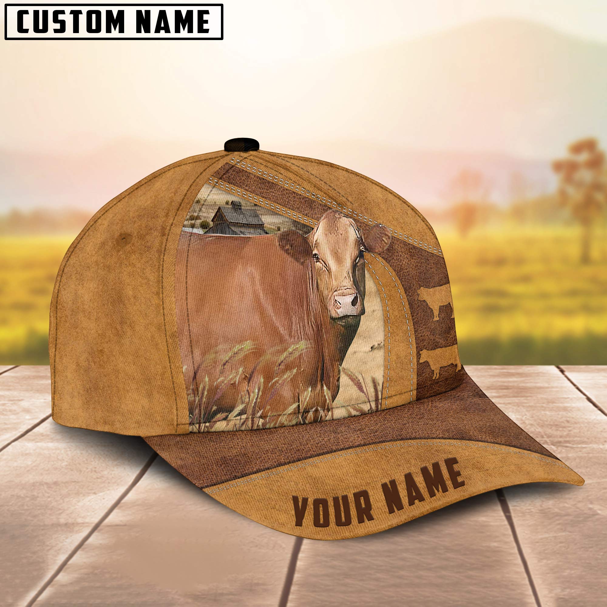 Red Akaushi On The Farm Custom Name Retro Cap