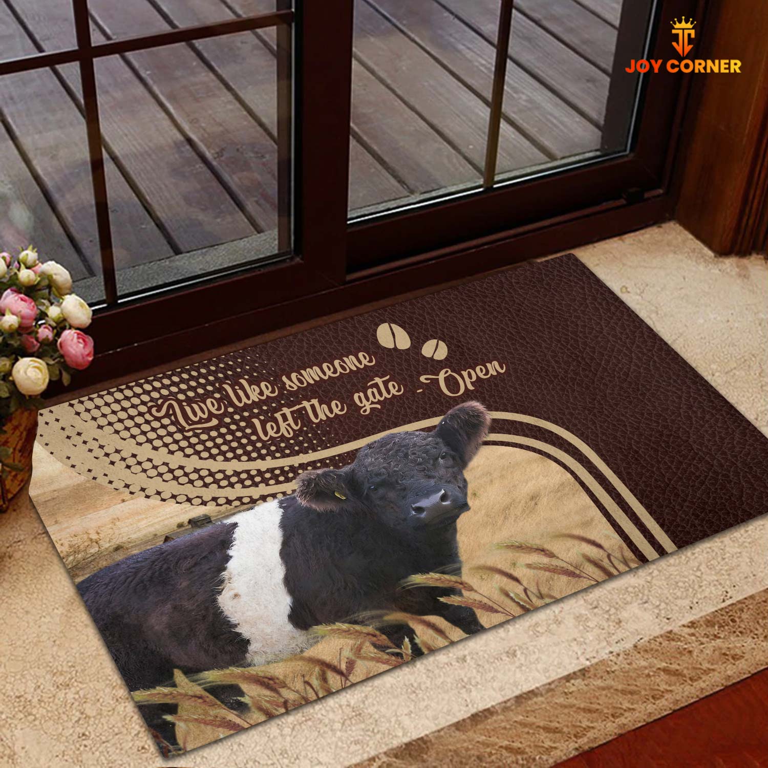 Belted Galloway Live Like Someone Left The Gate Open Doormat