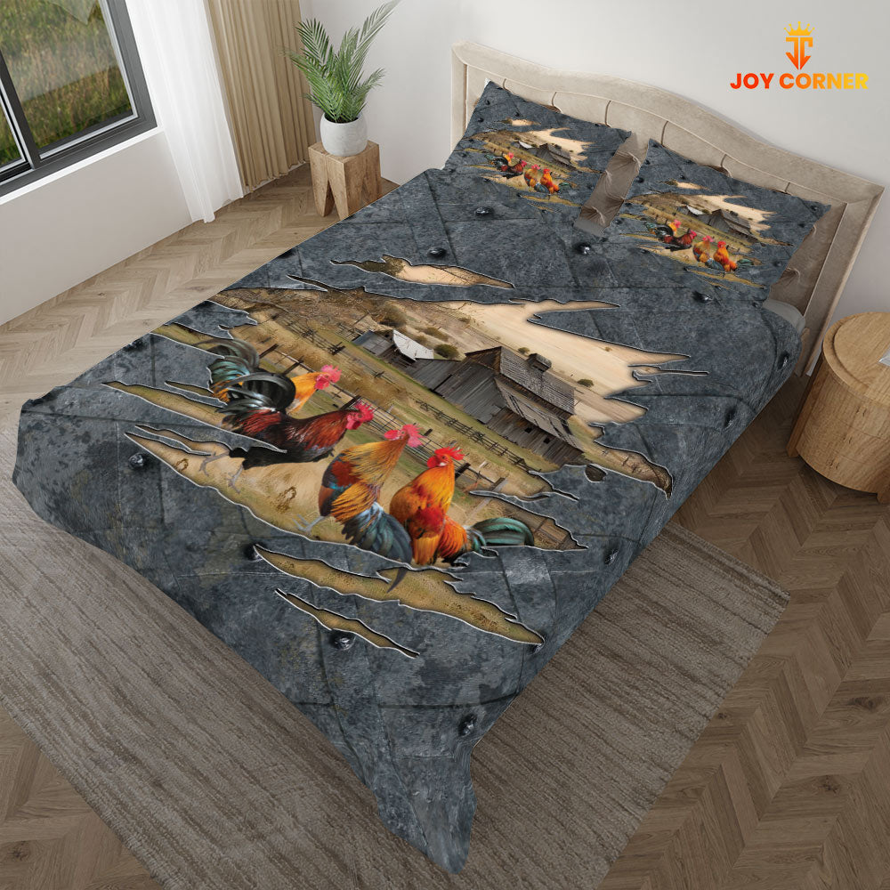 Rooster On The Farm Customized Name Bedding Set