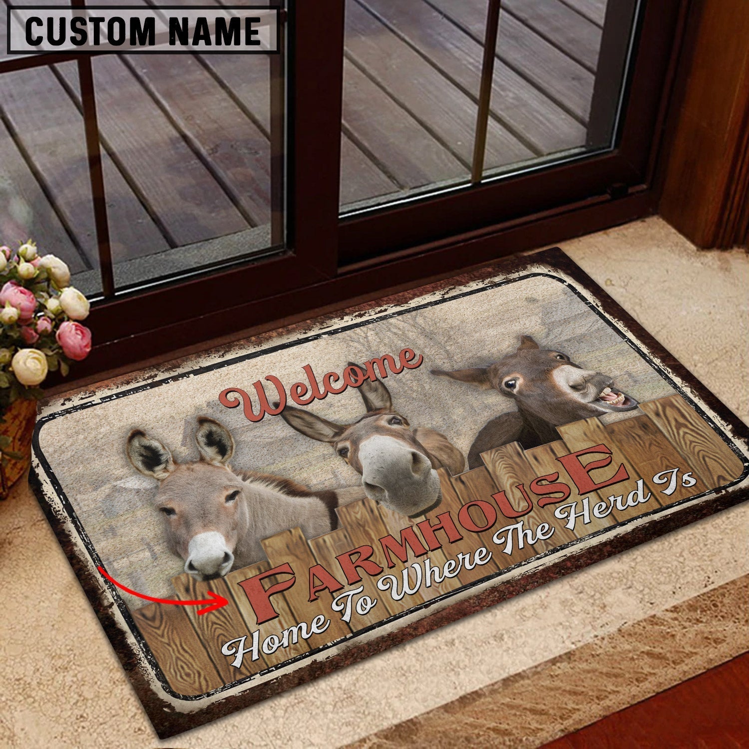 Donkey Personalized - Welcome  Doormat