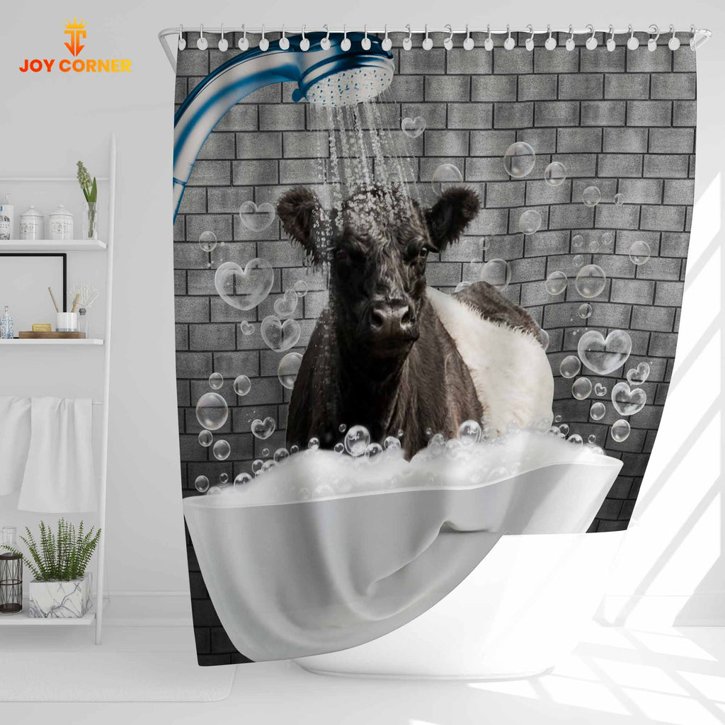 Belted Galloway Brick Wall 3D Shower Curtain
