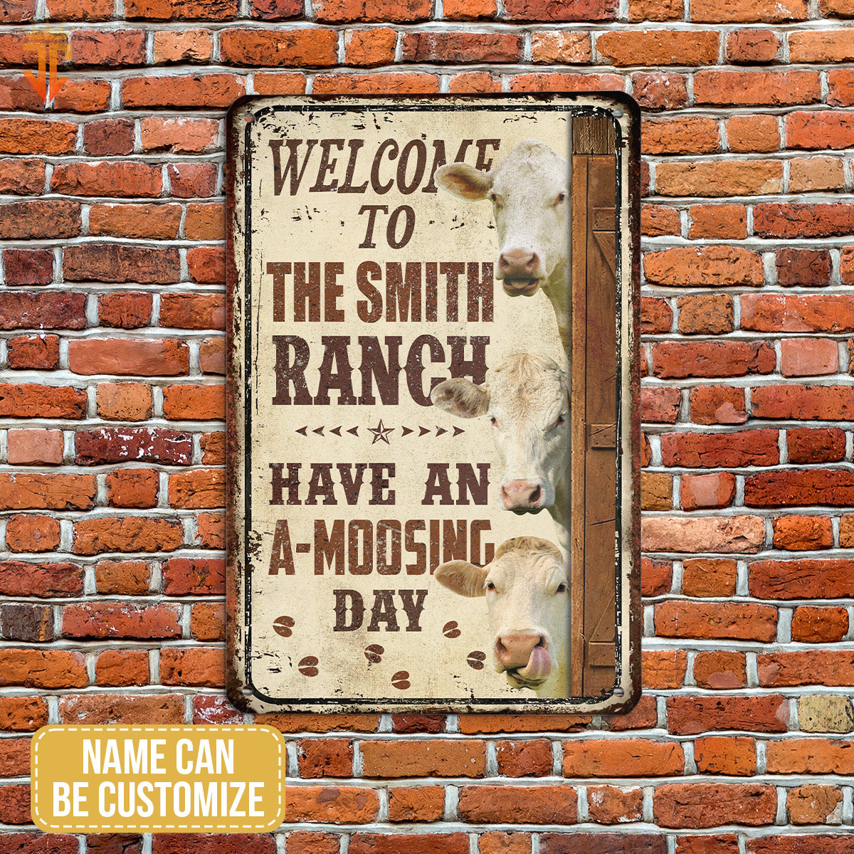Charolais Have An AMOO-SING Day All Printed 3D Metal Sign