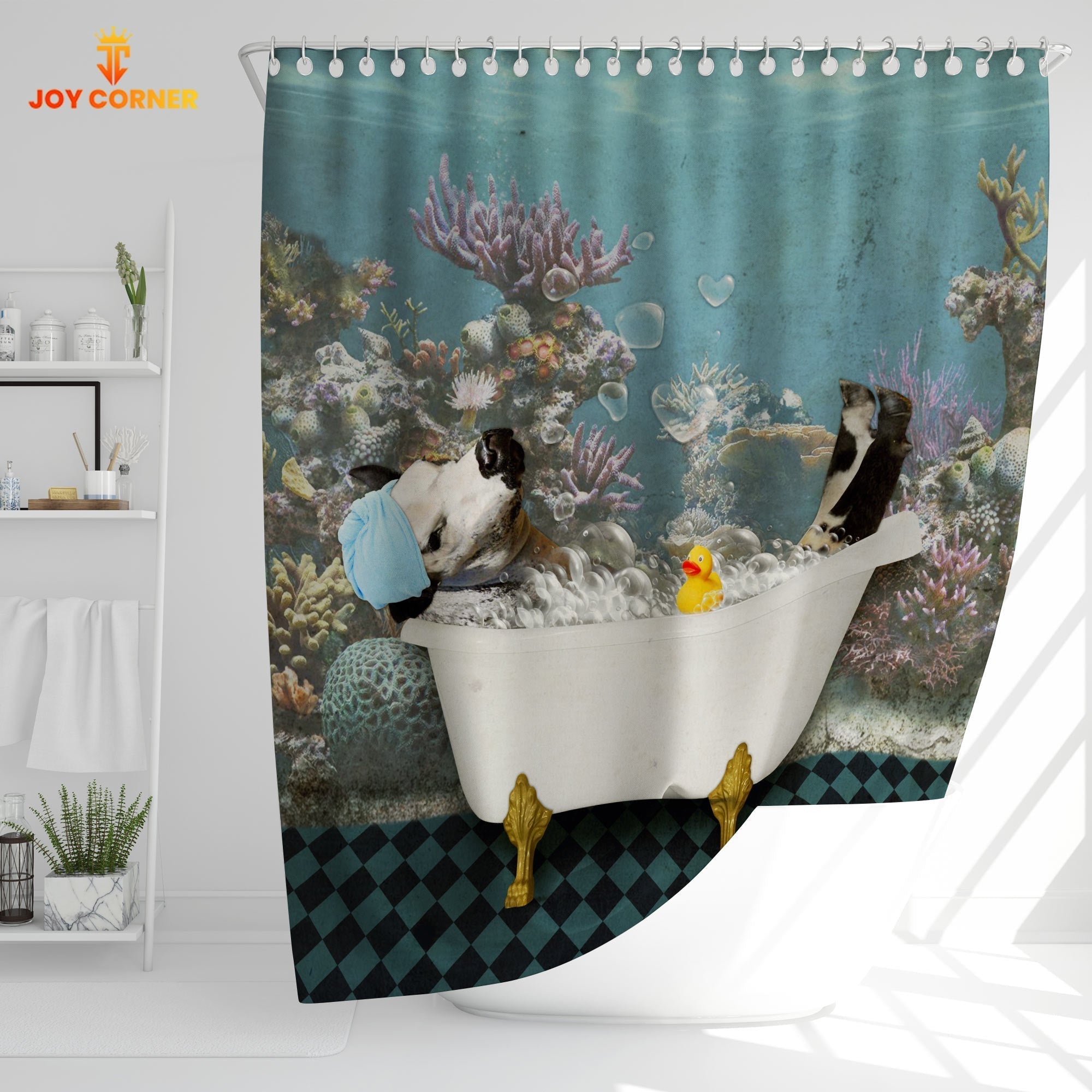 Speckle Park Taking Shower Under The Sea 3D Shower Curtain