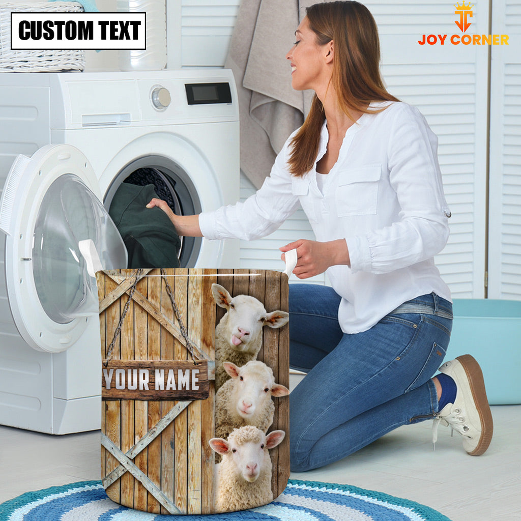 Sheep Barn Custom Name Laundry Basket