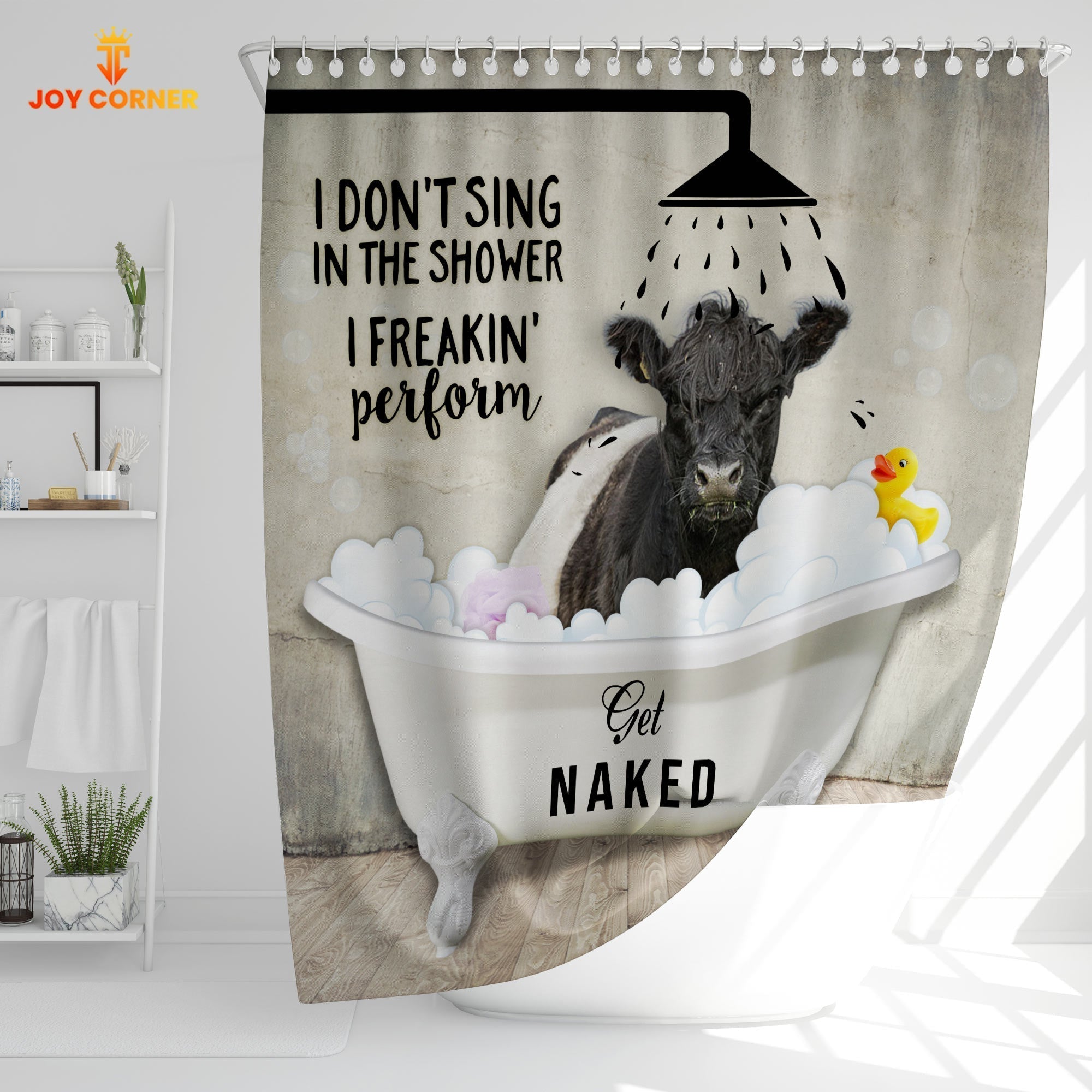 Belted Galloway I Don't Sing In The Shower 3D Shower Curtain