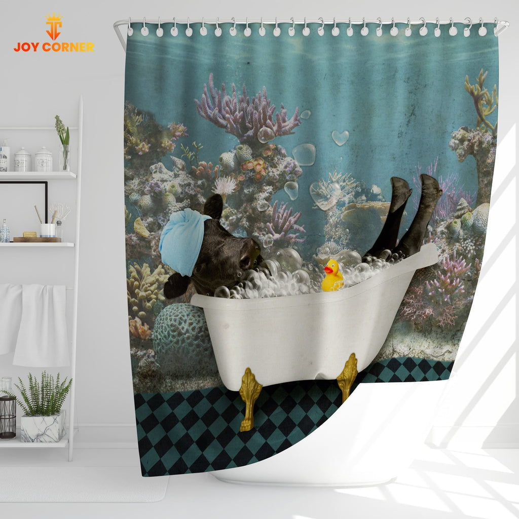 Dexter Taking Shower Under The Sea 3D Shower Curtain