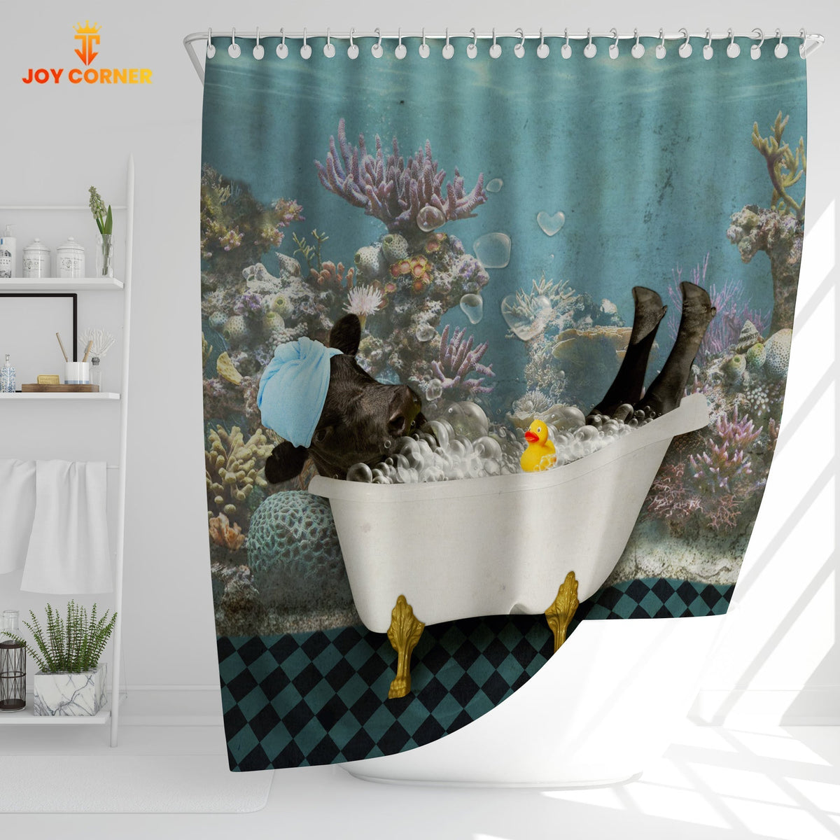 Dexter Taking Shower Under The Sea 3D Shower Curtain