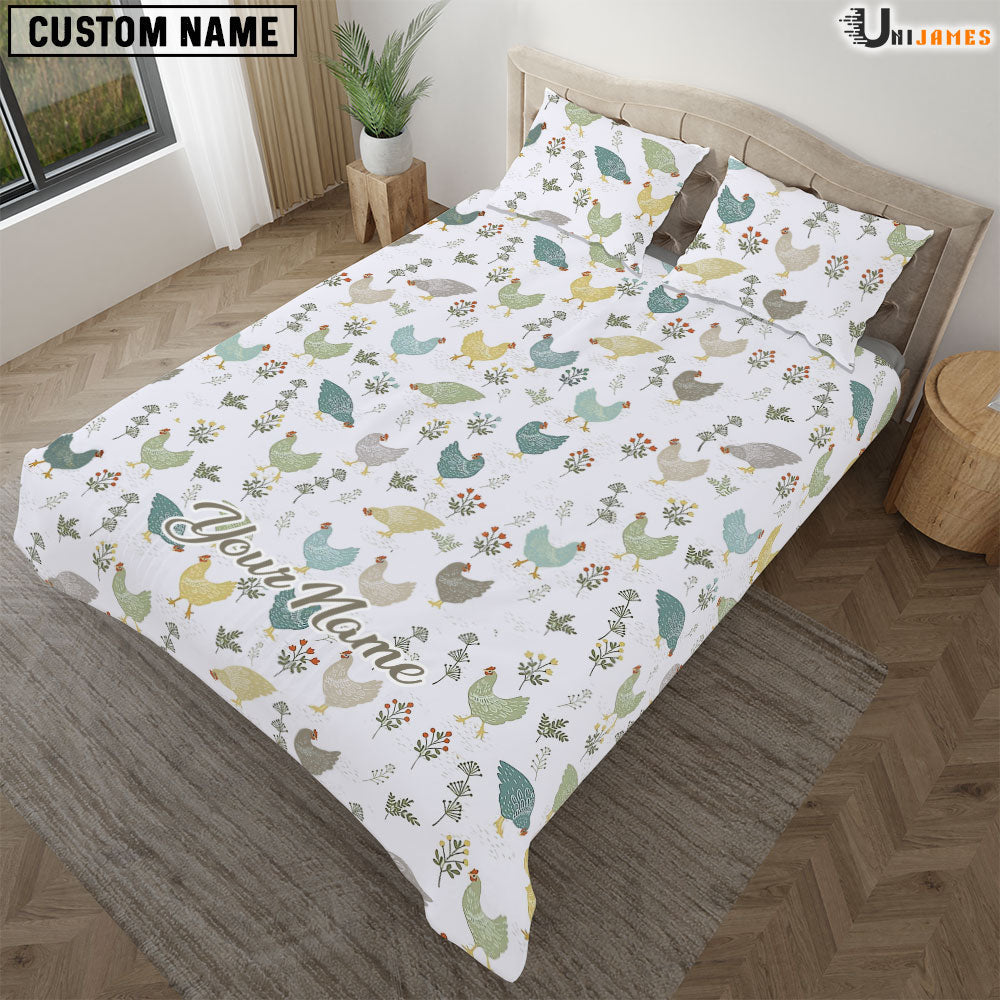 Chicken Light Pattern Custom Name Bedding Set
